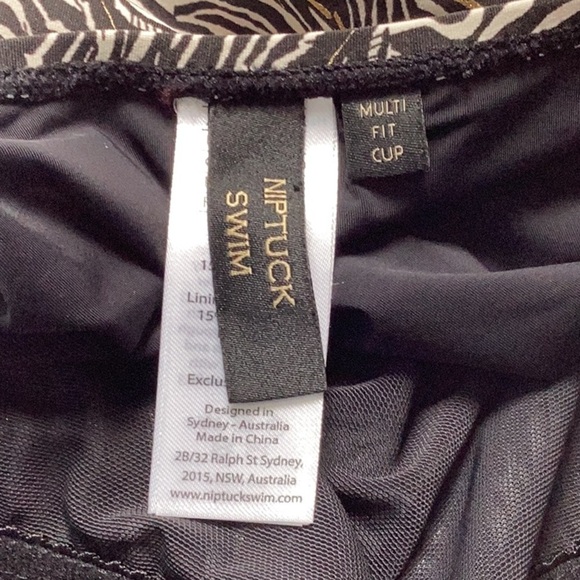 NWT Nip Tuck Swim Stylish Gold Foil Zebra Print Women’s One Piece Swimsuit Size8 - Picture 4 of 9